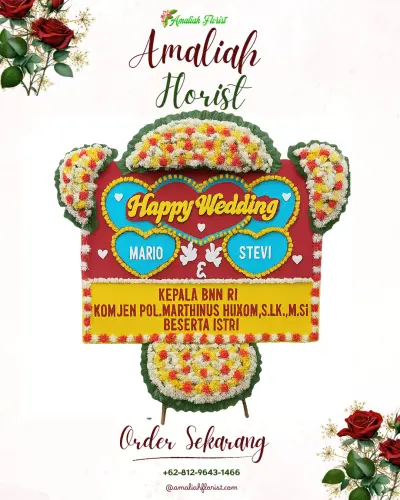Karangan Papan Bunga Pernikahan di Rawa Arum